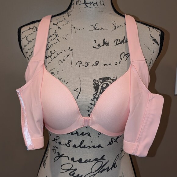 Victoria's Secret Zip up Sports Bra 36C Pink - Picture 3 of 5